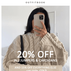 20% off all jumpers & cardigans 🧶 15% off everything else!