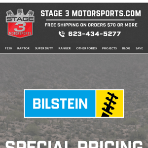 Save on Bilstein Suspension for an Off-Road Adventure!