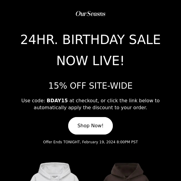 BIRTHDAY SALE NOW LIVE!