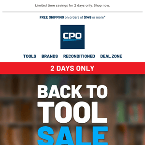 Back to Tool Sale! Get the Tools You Need to Succeed