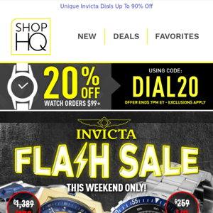 ⌚ Invicta Up to 90% Off This Weekend ONLY