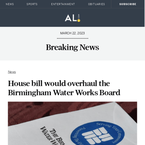 House bill would overhaul the Birmingham Water Works Board