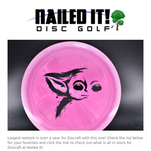 Huge restock for Discraft at Nailed It!