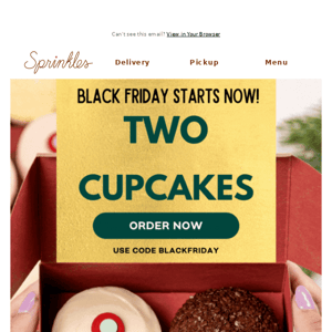 Black Friday = FREE cupcakes & more deals!