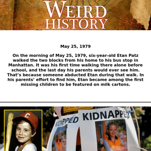 The First Milk Carton Kidnapping Case