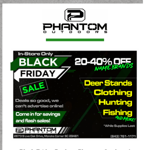 Black Friday at Phantom Outdoors!