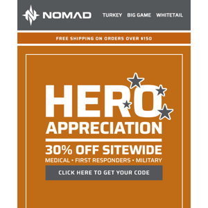 Hero Appreciation: 30% off Sitewide