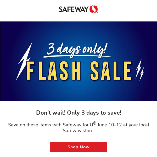 Don't delay, Flash Sale Today!