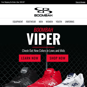 New Arrivals - Boombah Viper Mids and Lows