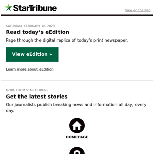 Today's Star Tribune eEdition is Ready