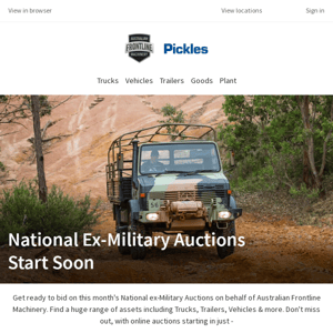 Ex-Military Online Auctions - Starts Tomorrow