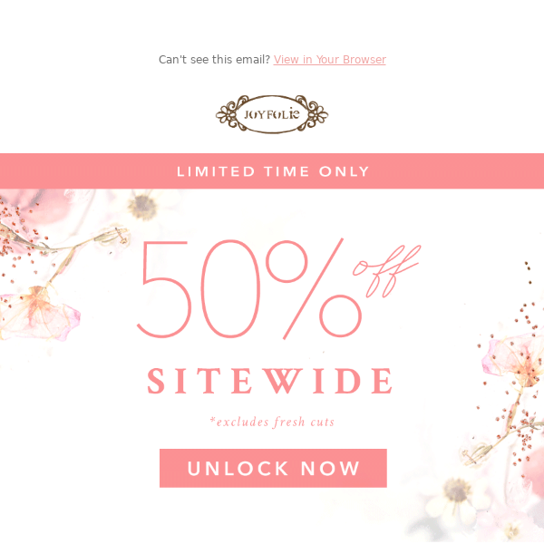 Ending Soon: 50% OFF SITEWIDE