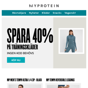 SPARA 40% PÅ TRÄNINGSKLÄDER😍