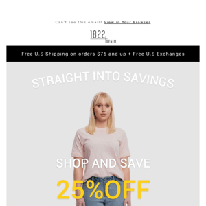 Straight up: Here's 25% off