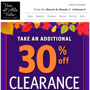 Extra 30% Off Clearance