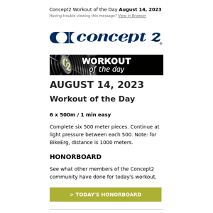 Workout of the Day: August 14, 2023