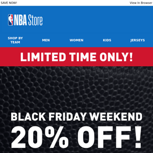 Don't Miss 20% OFF For Black Friday Weekend!