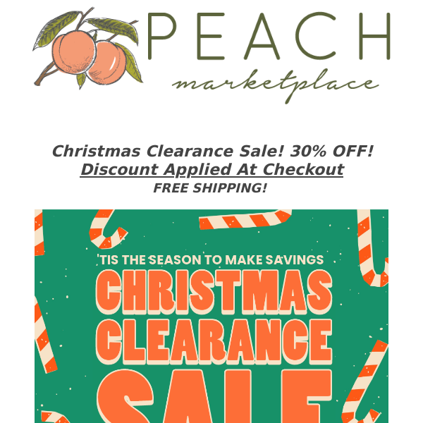 Christmas Clearance Sale. 30% OFF! 🎄