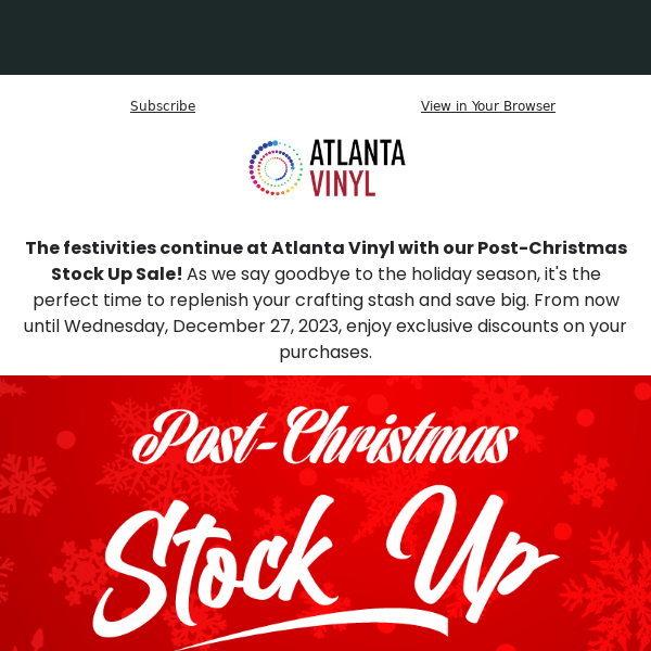 Don't Miss Our Post-Christmas Stock Up Sale – Big Savings Inside!