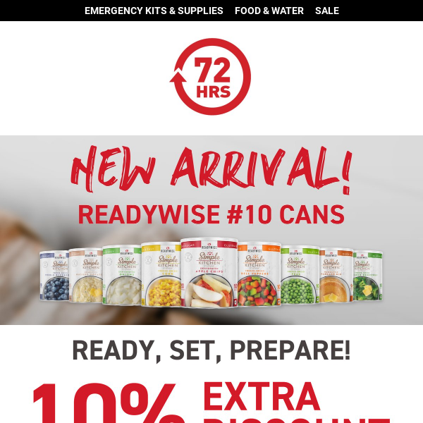 Discover the New ReadyWise #10 Cans - Now with Additional 10% Discount!