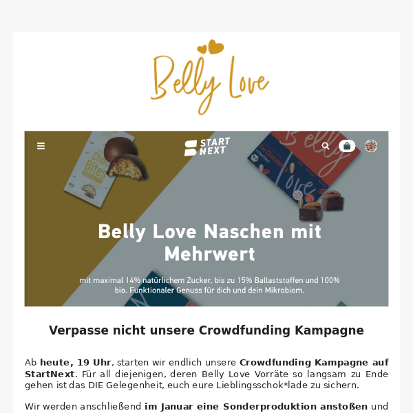 Belly Love Crowdfunding auf Startnext