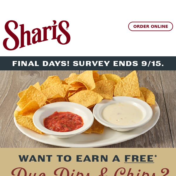 Don't miss out on a FREE Duo Dips & Chips!
