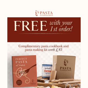 Your Free Pasta Making Kit + Cookbook!