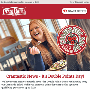 Crantastic News: It's Double Points Day!