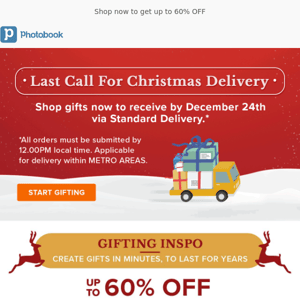 LAST CALL! Get gifts on time