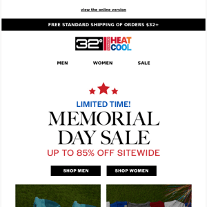 Ending Soon | Memorial Day Sale | Up to 85% Off Sitewide