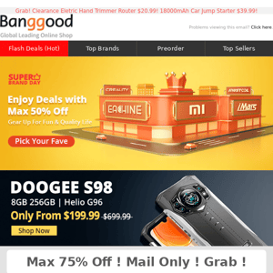 [Super Brand Day Start! ] $500 OFF! DOOGEE S98 Only $199.99! Xiaomi MI BAND 6 $29.99! Mustool 1200X Digital Microscope $66.99!