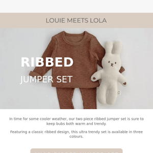 In time for cooler weather - Ribbed Jumper Set