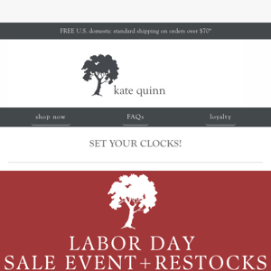 Labor Day Sale Event + Restocks - Set Your Clocks!