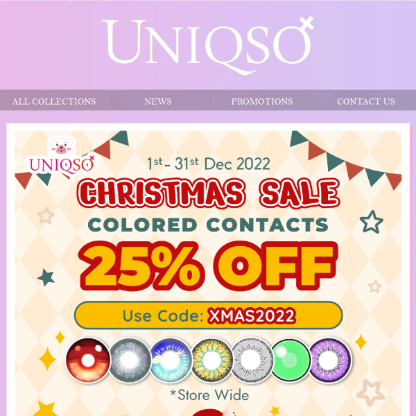 Santa Clause Is Coming To Town!!! | 25% Off Store Wide Colored Contacts