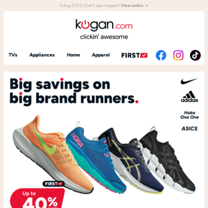 Up to 40% OFF running shoes - Nike, Adidas, ASICS & more!