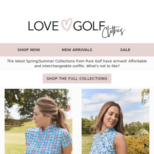 NEW ARRIVALS - Pure Golf Spring/Summer Collections