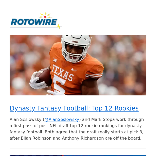 Post-Draft Top 12 Rookies + Enter to Win a Draft Party in Vegas! - RotoWire