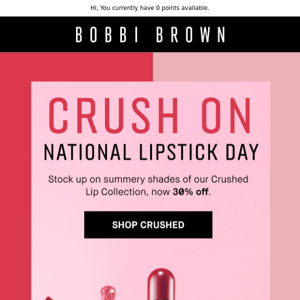 Pucker up for National Lipstick Day for 30% less