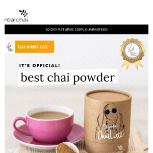 Best Chai EVER! It's official! 🥇