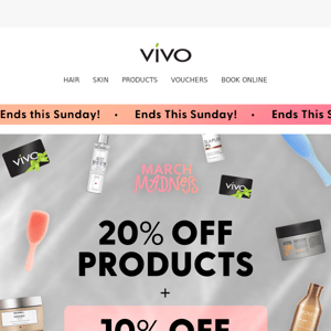 20% off Products + 10% off Vouchers 😍 Ends This Sunday!