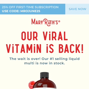 Our viral liquid multivitamin is back in stock 🤩