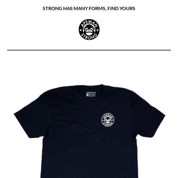 Our Classic Black Tee - Apeman Strong
