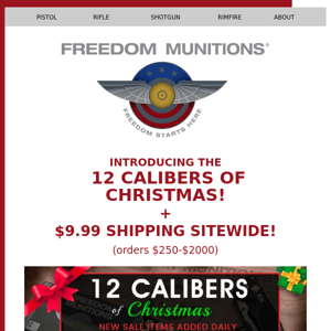 12 Calibers of Christmas FREE Ammo + Sale!