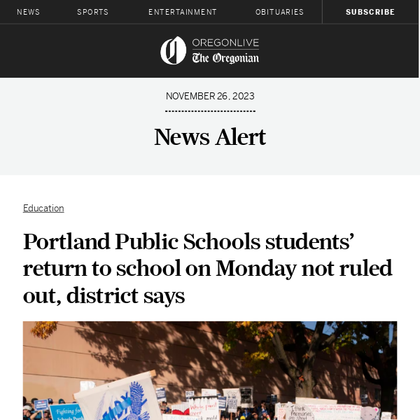 Portland Public Schools students’ return to school on Monday not ruled out, district says 