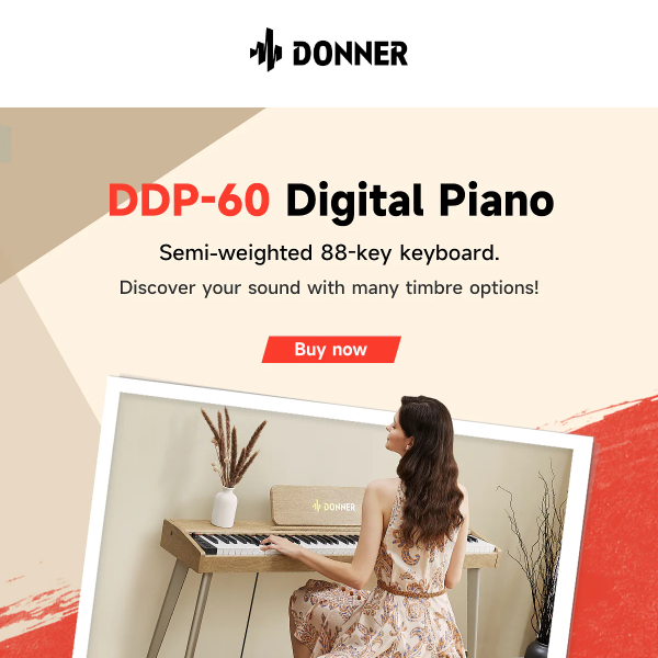 Donner DDP-60 88-Key Semi-Weighted Upright Keyboard Piano