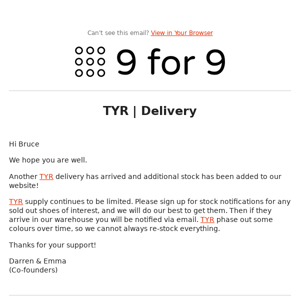 TYR | Delivery