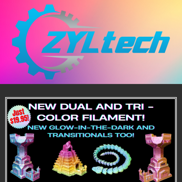 🍁Colorful Autumn Comes with 20 NEW Dual & Tri Color Filament! $19.95/spool