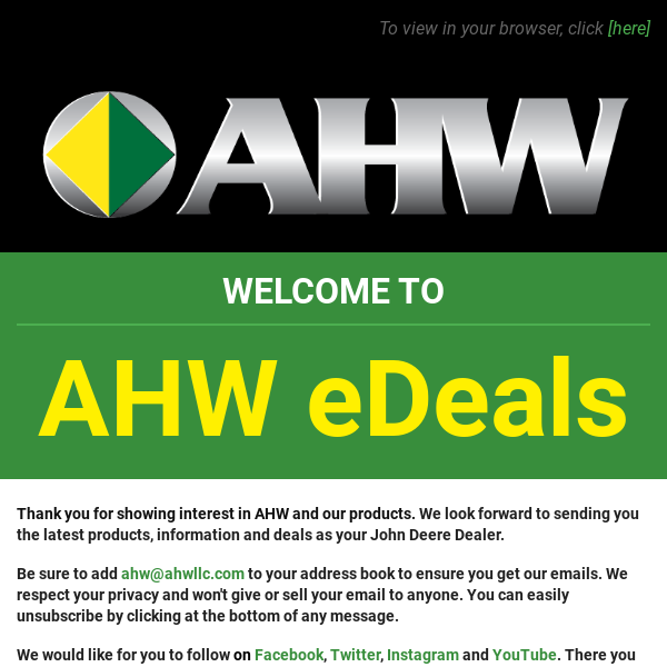 Welcome to AHW eDeals