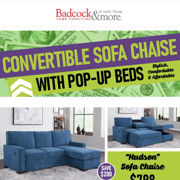 Stylish, Comfortable & Affordable Convertible Sofa Chaises!