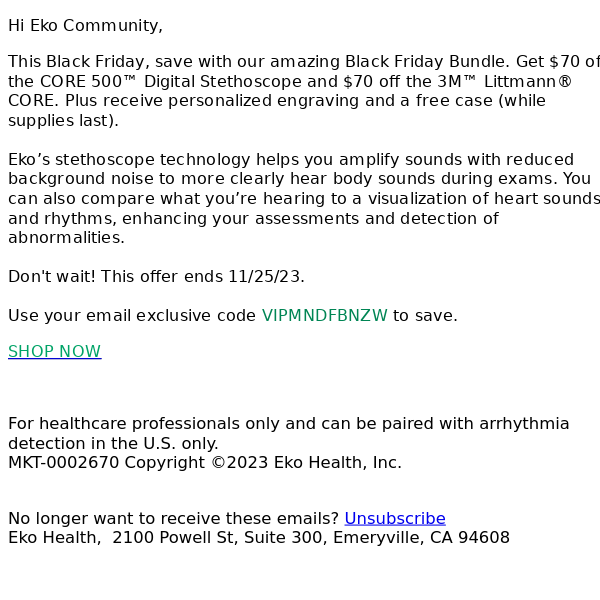 Hey, Eko Community — Here's Your Black Friday Exclusive! - Eko Health